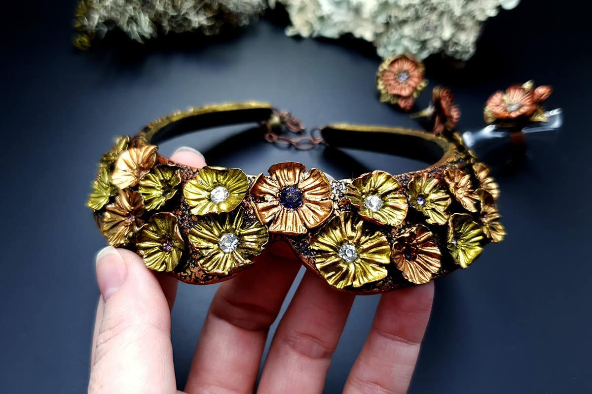 Flowers in Metal 2 Jewelry Set Jewelry Set SweetyBijou Jewelry