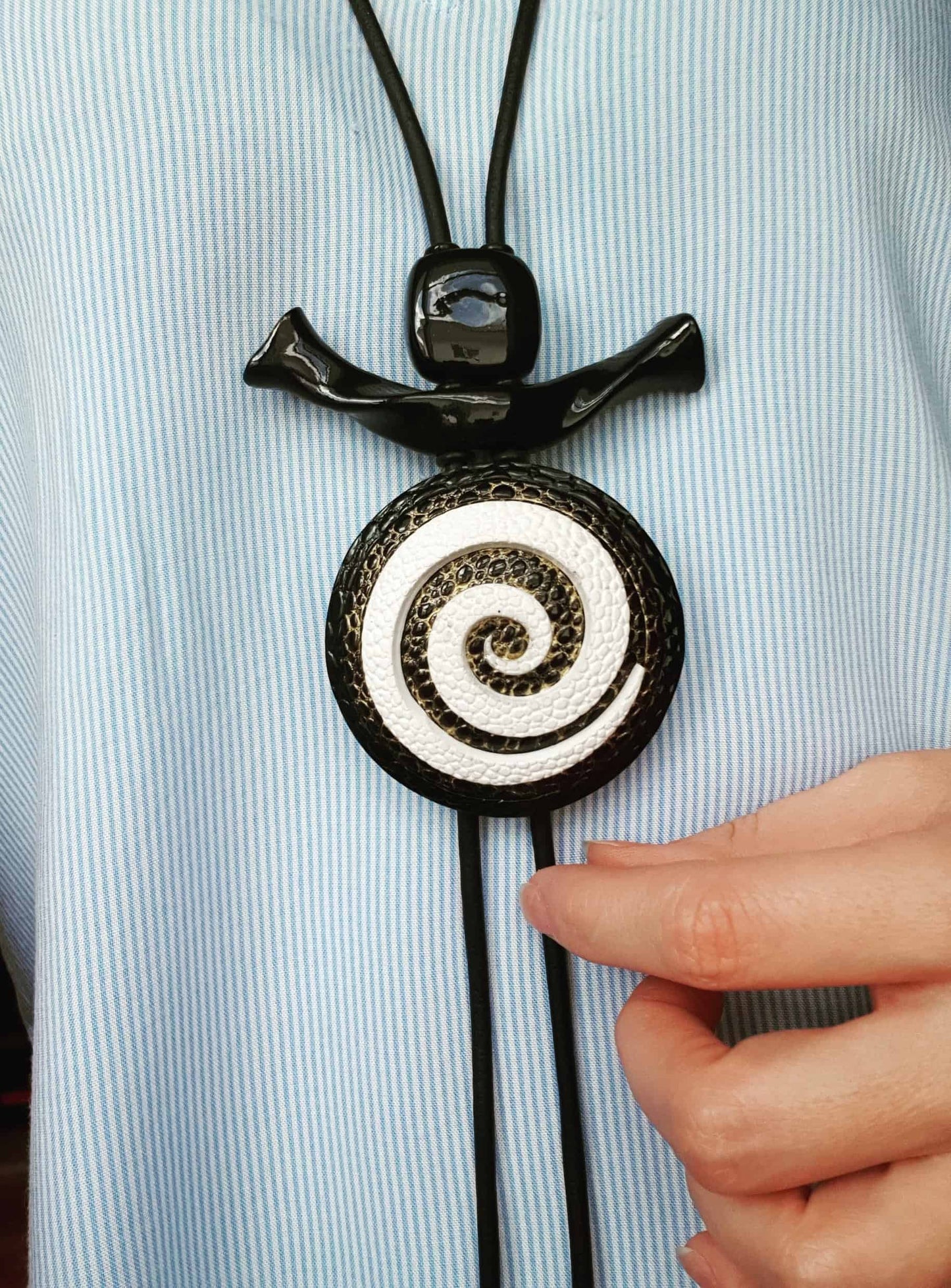 Yin-Yang Swirl Long Pendant - Infiniti of Perfection Pendant SweetyBijou Jewelry