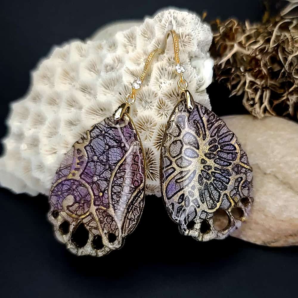 Romantic Earrings "Purple Lace" Earrings SweetyBijou Jewelry