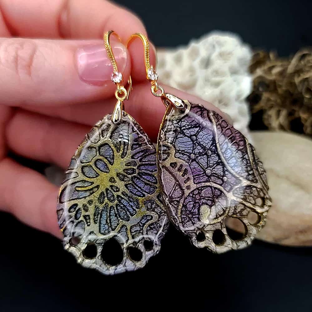 Romantic Earrings "Purple Lace" Earrings SweetyBijou Jewelry