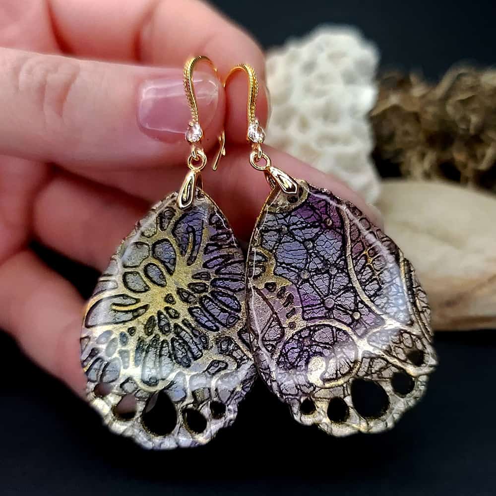 Romantic Earrings "Purple Lace" Earrings SweetyBijou Jewelry