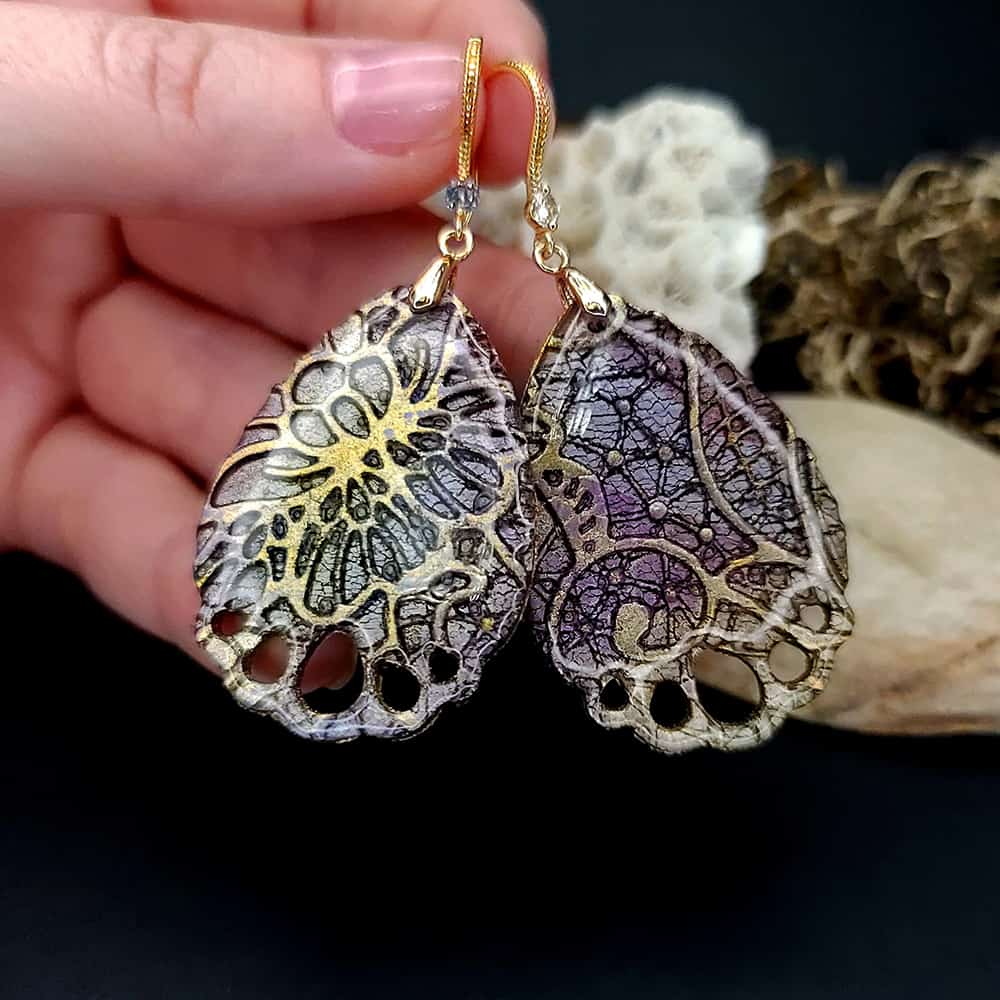 Romantic Earrings "Purple Lace" Earrings SweetyBijou Jewelry