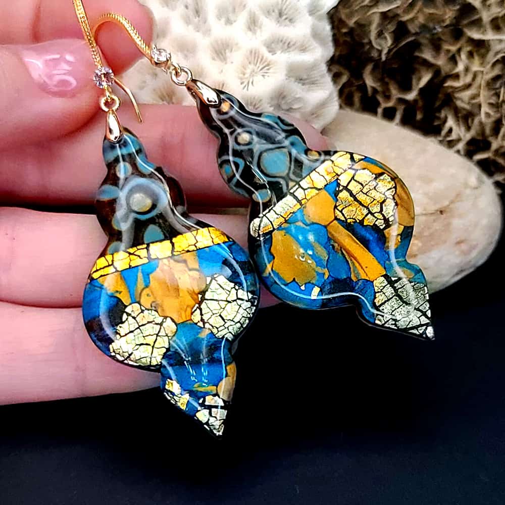 Romantic Earrings "Golden Mosaic" Earrings SweetyBijou Jewelry