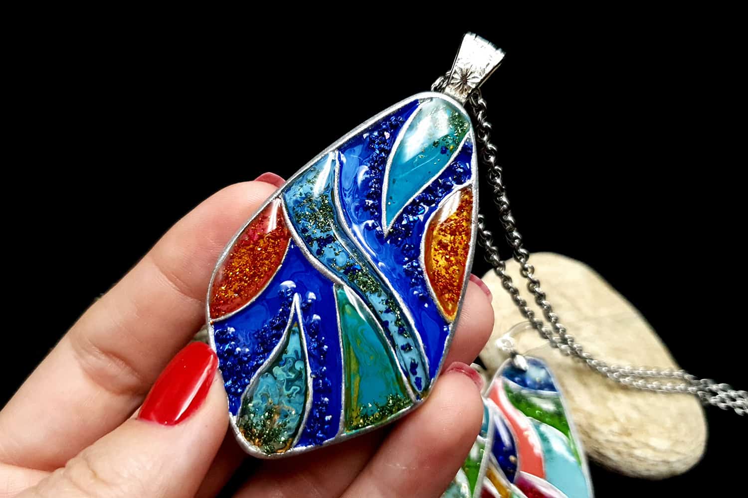 "Colorful Holidays" Polymer clay earrings & pendant Earrings SweetyBijou Jewelry