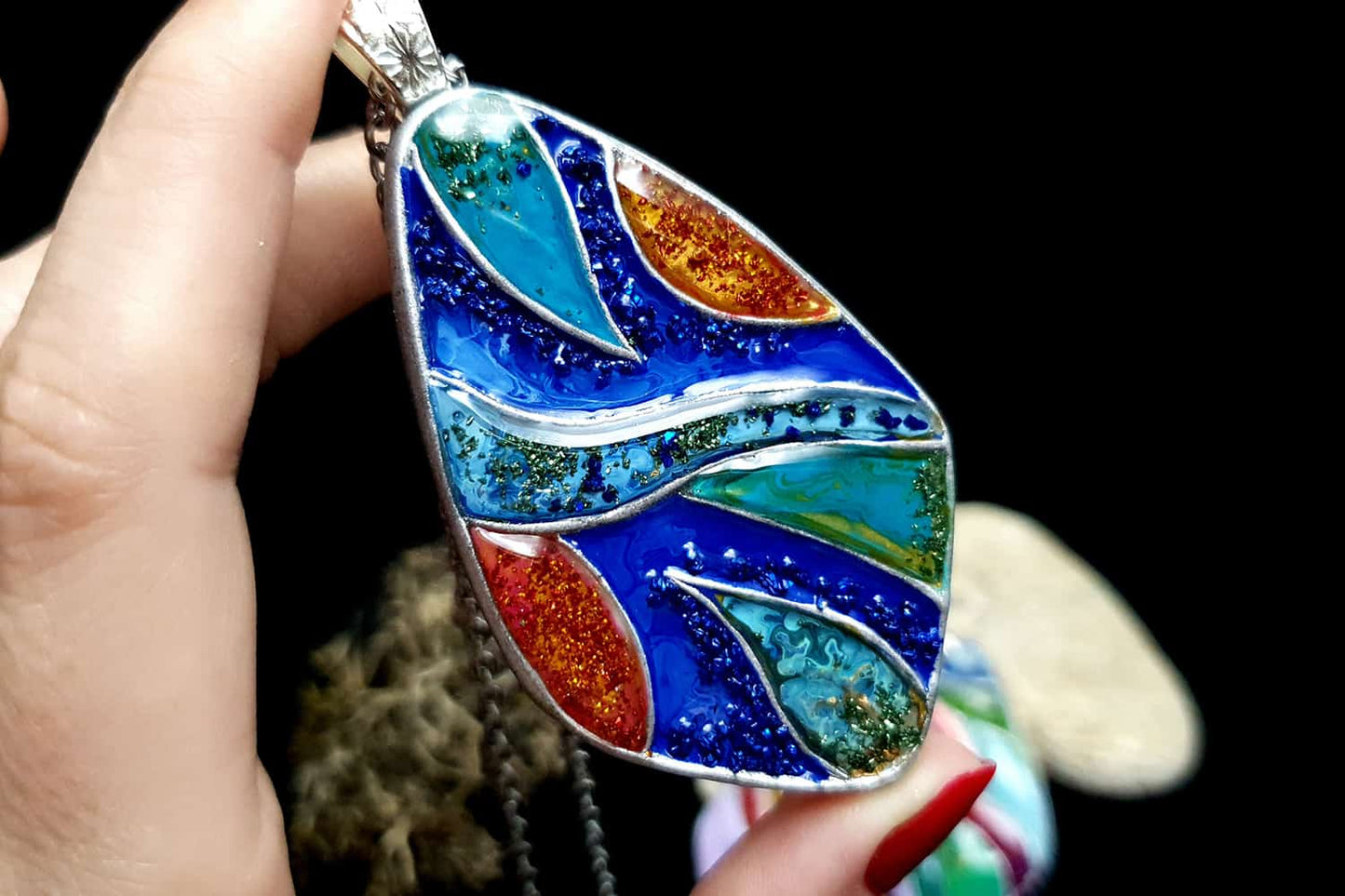 "Colorful Holidays" Polymer clay earrings & pendant Earrings SweetyBijou Jewelry