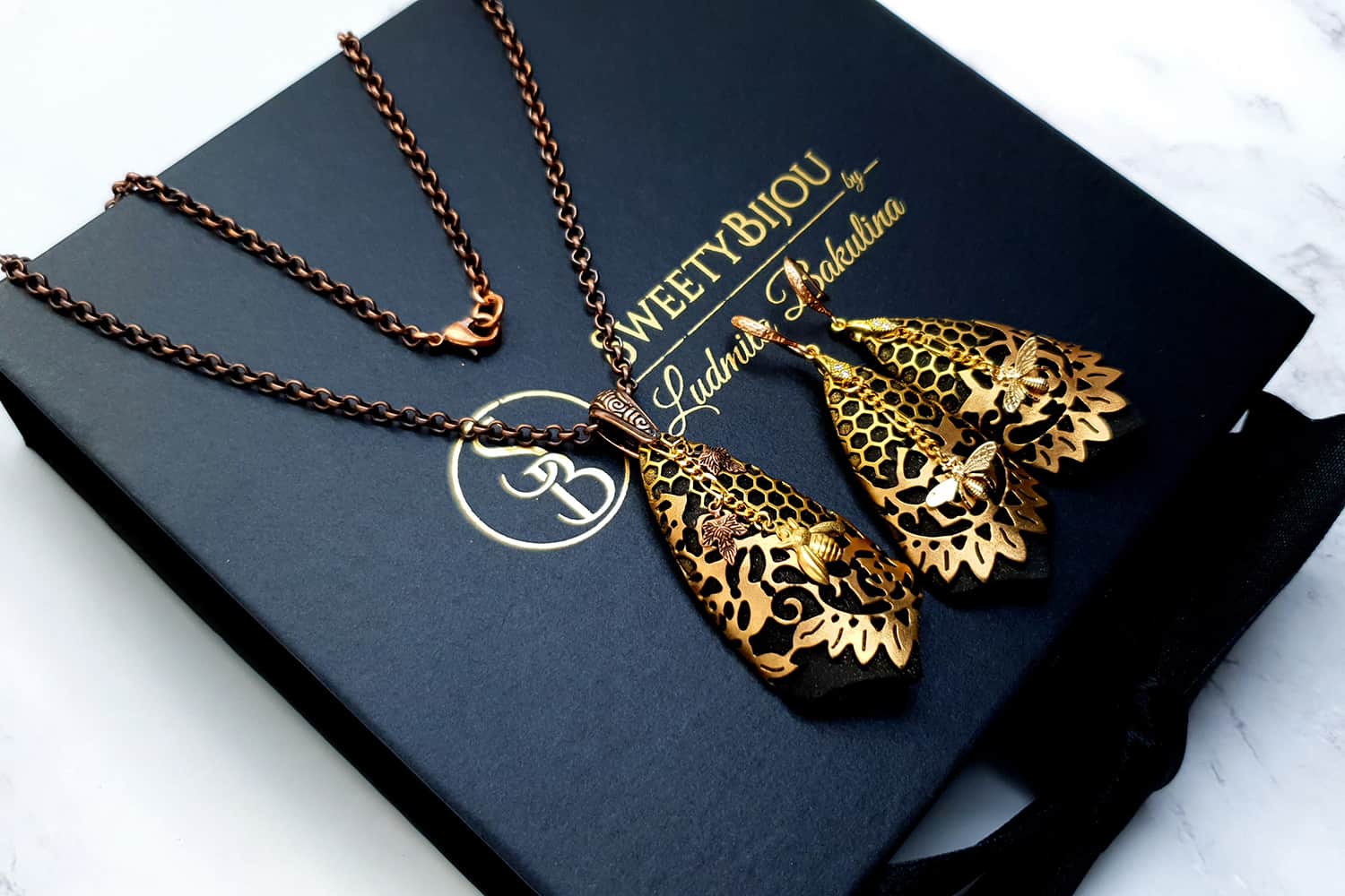 Jewelry Set "Golden Bees" Jewelry Set SweetyBijou Jewelry