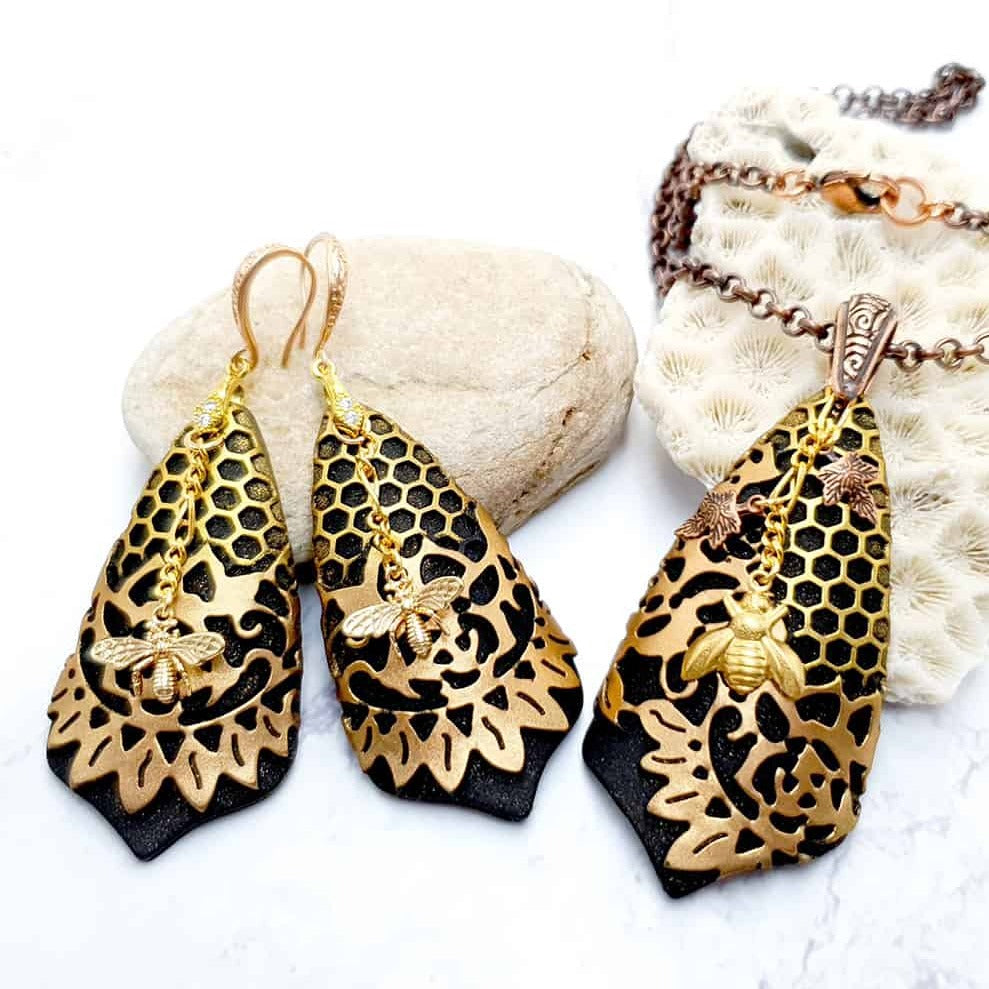 Jewelry Set "Golden Bees" Jewelry Set SweetyBijou Jewelry Default Title