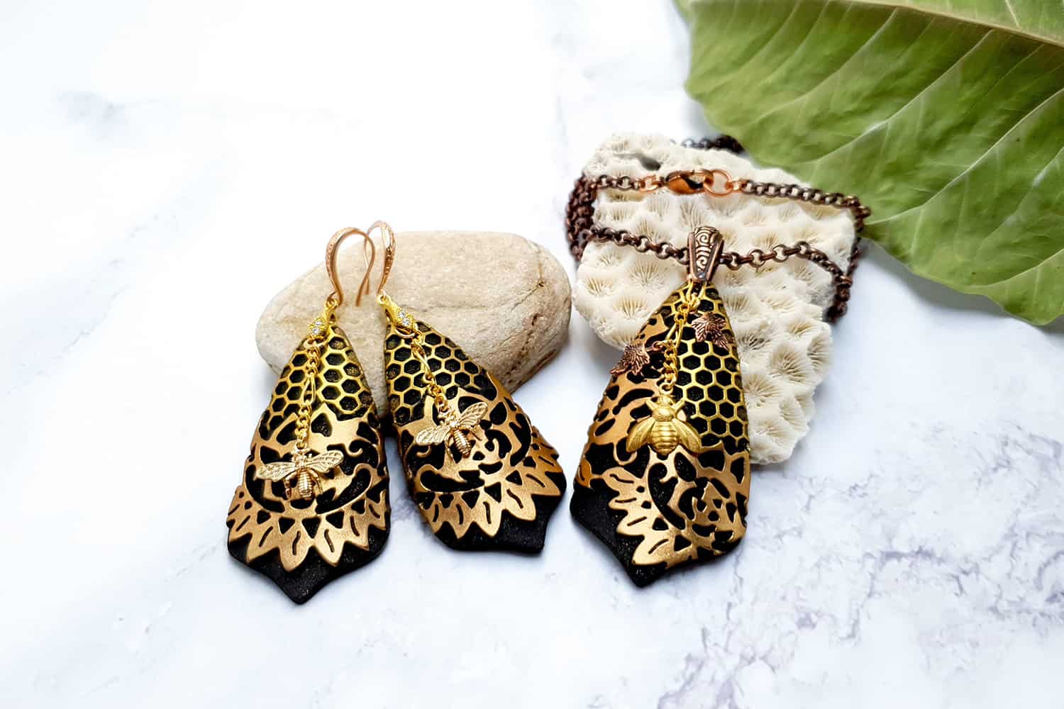 Jewelry Set "Golden Bees" Jewelry Set SweetyBijou Jewelry