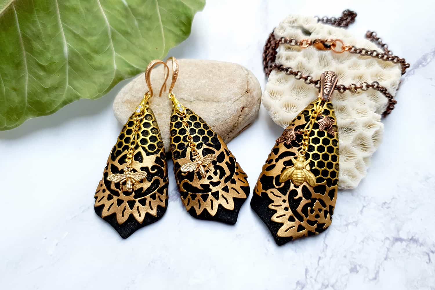 Jewelry Set "Golden Bees" Jewelry Set SweetyBijou Jewelry