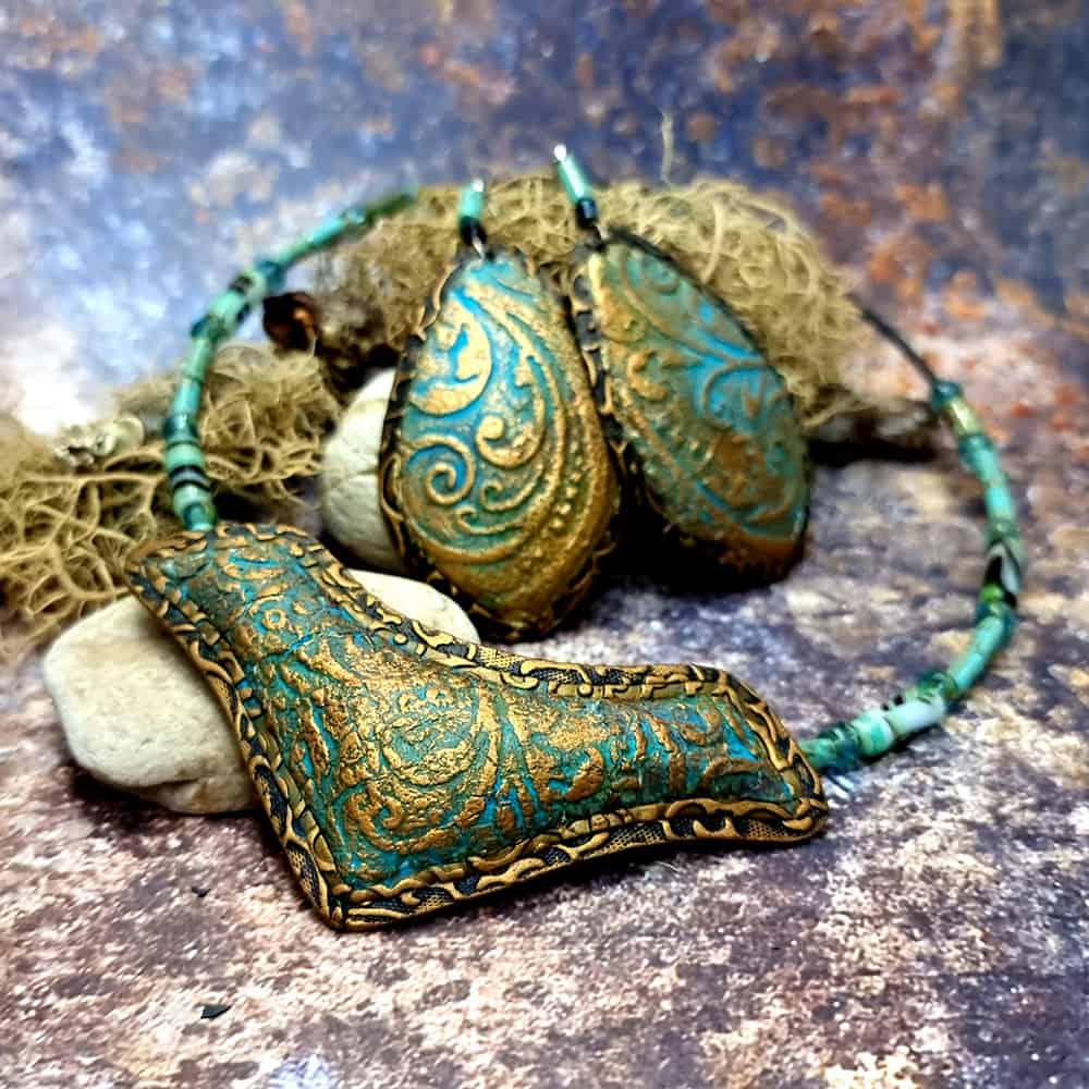 Polymer clay Jewelry Set "Medieval Treasures" Jewelry Set SweetyBijou Jewelry Default Title