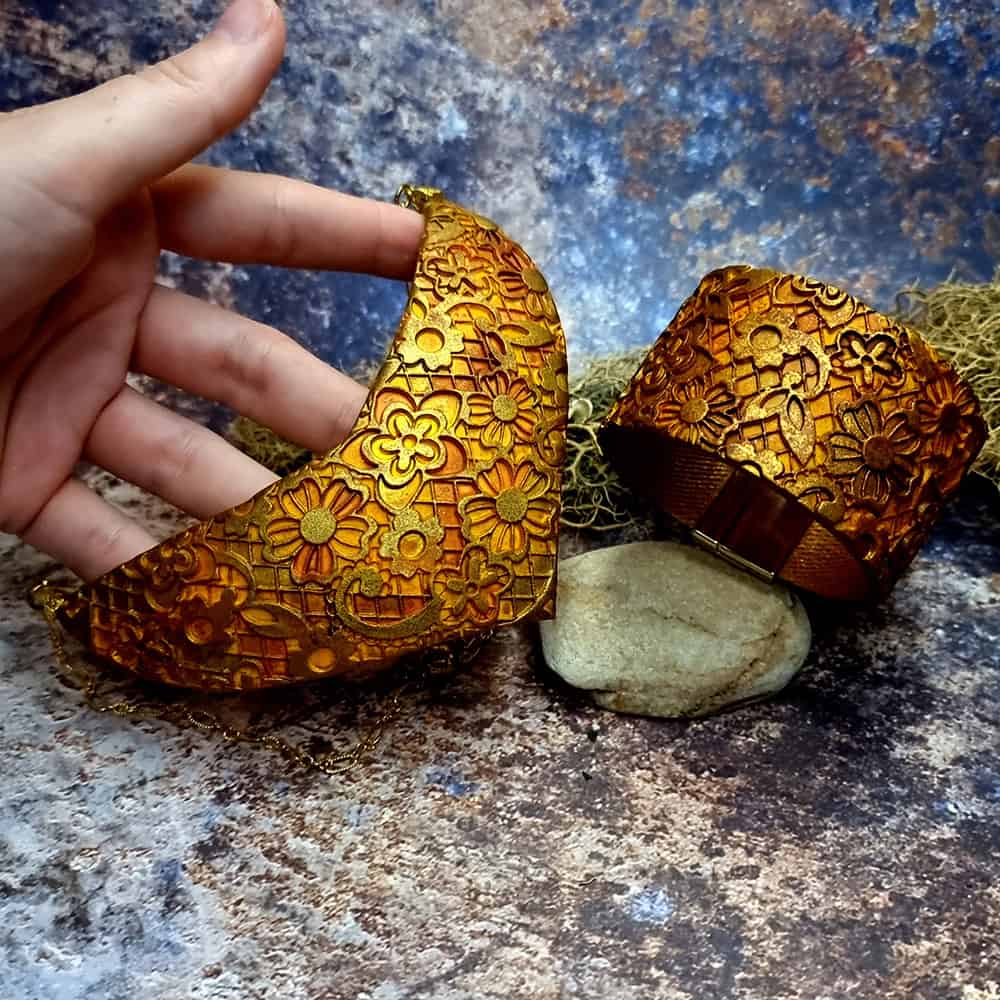 Unique Jewelry Set "Golden Ages" Polymer clay Jewelry Set SweetyBijou Jewelry