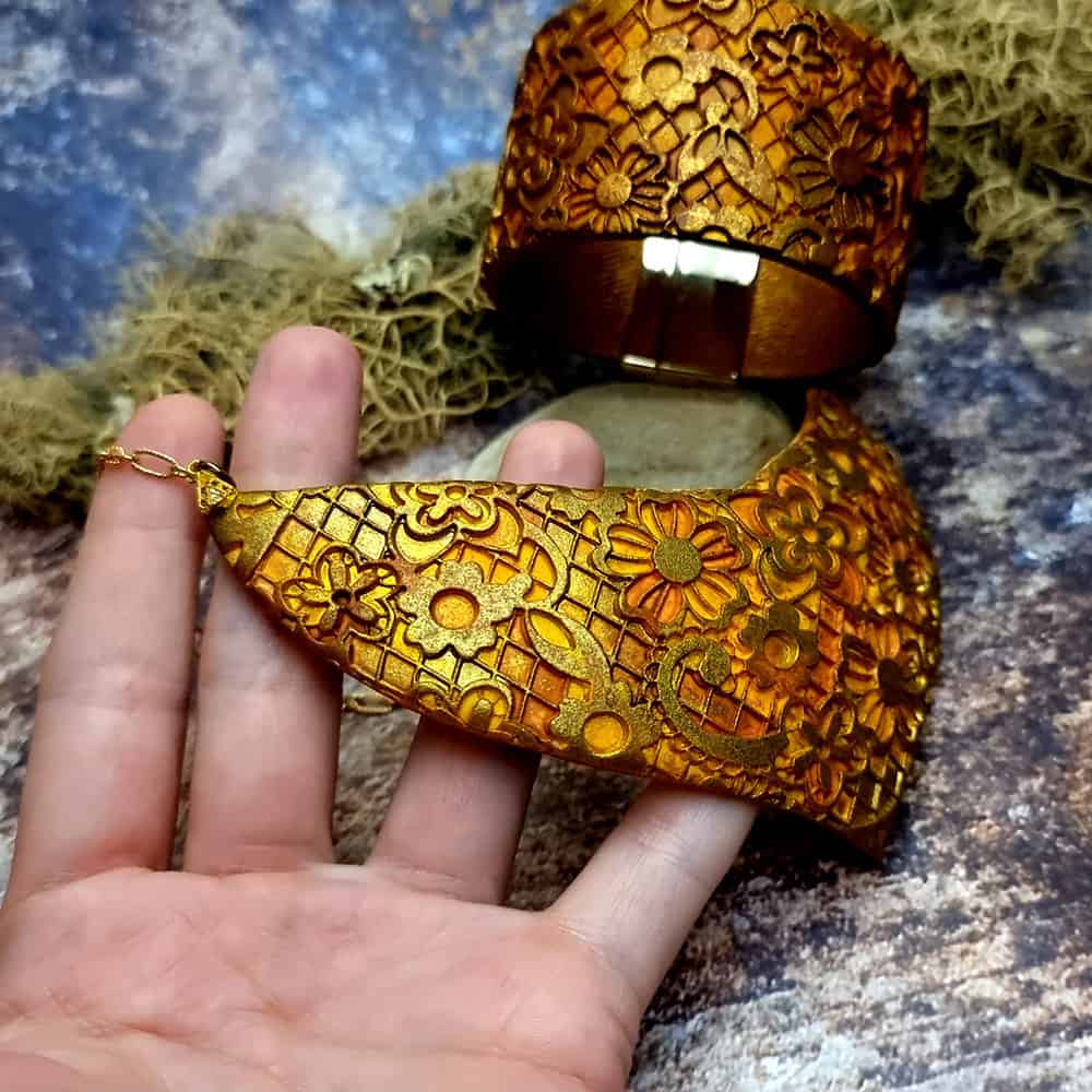 Unique Jewelry Set "Golden Ages" Polymer clay Jewelry Set SweetyBijou Jewelry