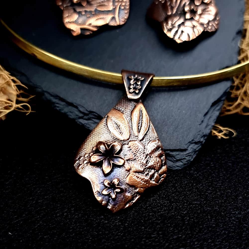 Red Bronze Metal Jewelry Set Jewelry Set SweetyBijou Jewelry