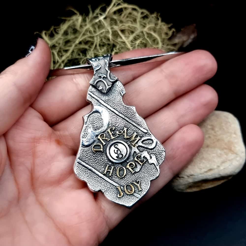 Silver Pendant with Yellow CZ Pendant SweetyBijou Jewelry