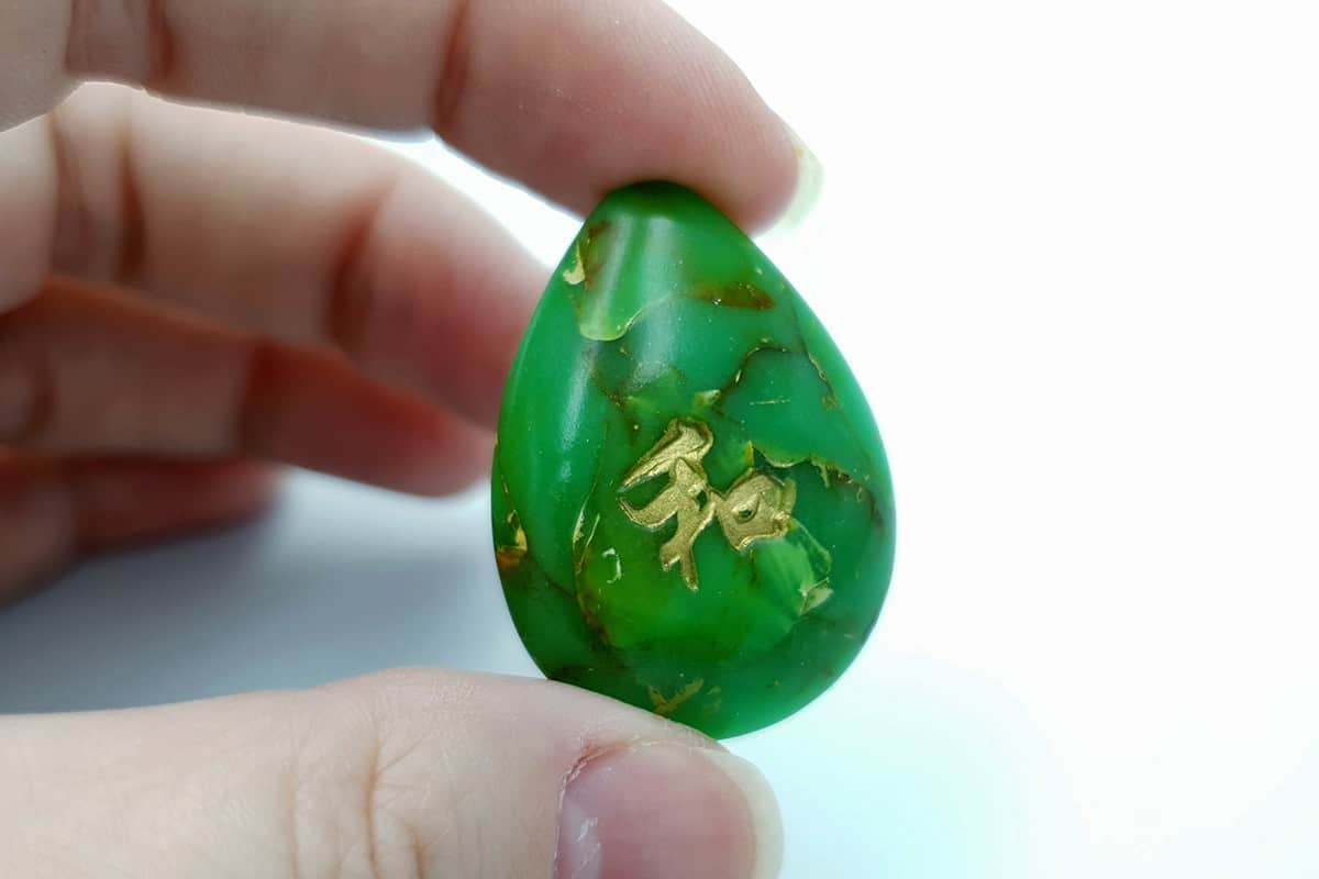 3 cabochons Faux Jade Stone from Polymer Clay Cabochons SweetyBijou Cabochons