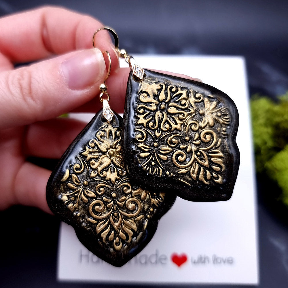 Bronze Filigree Earrings - Valentine's Day Gift Earrings SweetyBijou Jewelry