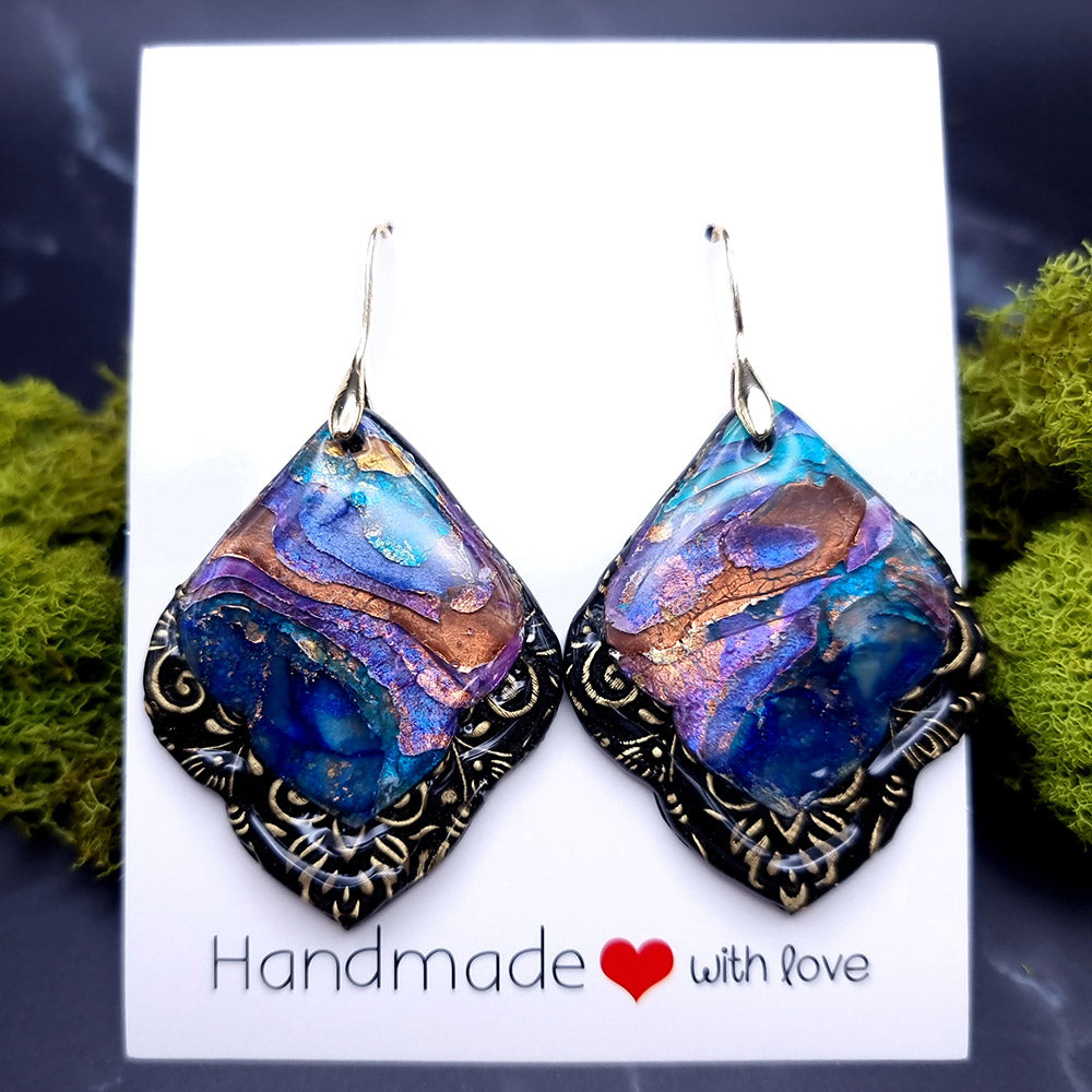 Deep Ocean Earrings - Valentine's Day Treasure Earrings SweetyBijou Jewelry