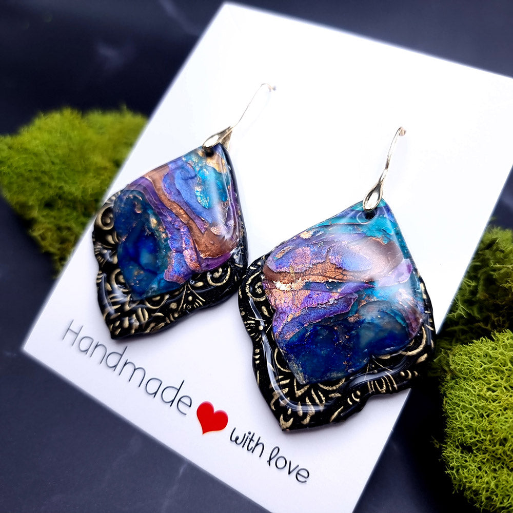 Deep Ocean Earrings - Valentine's Day Treasure Earrings SweetyBijou Jewelry