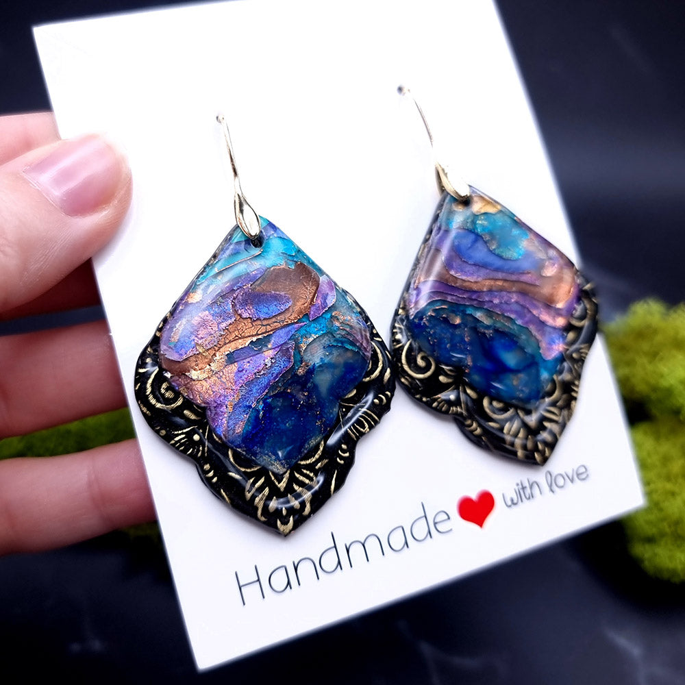 Deep Ocean Earrings - Valentine's Day Treasure Earrings SweetyBijou Jewelry