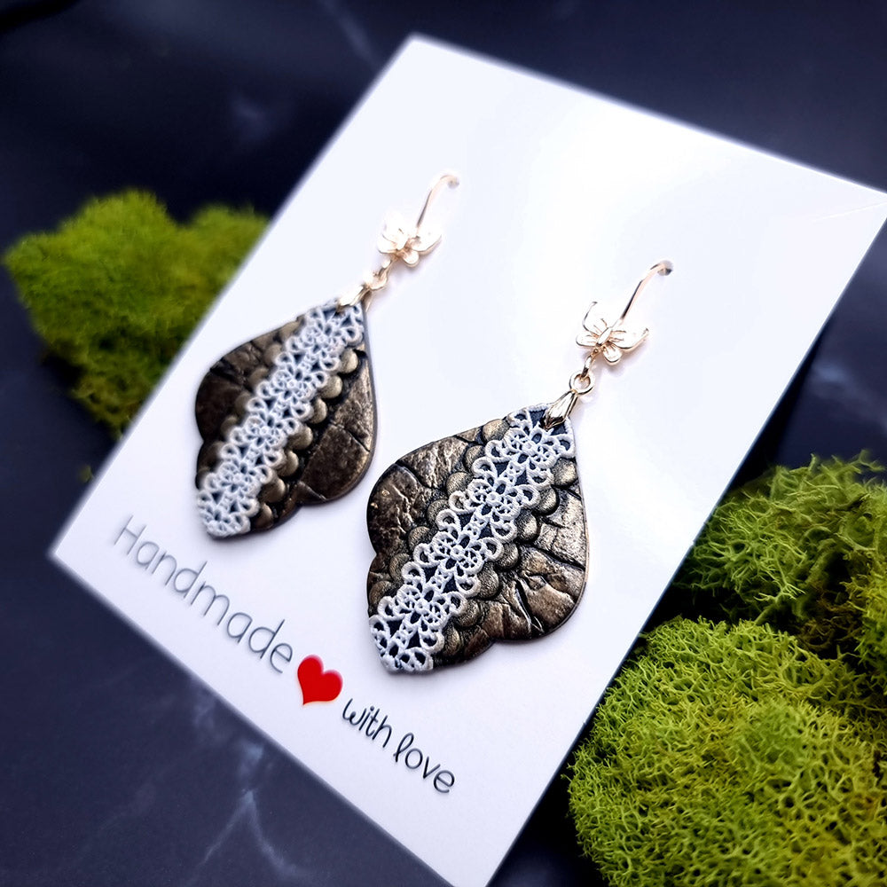 Vintage Lace Charm Earrings - Elegant Gift Earrings SweetyBijou Jewelry