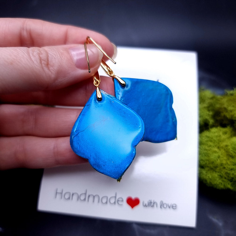 Mystic Feather Blue Stone Earrings - Token of Love for Special Days Earrings SweetyBijou Jewelry