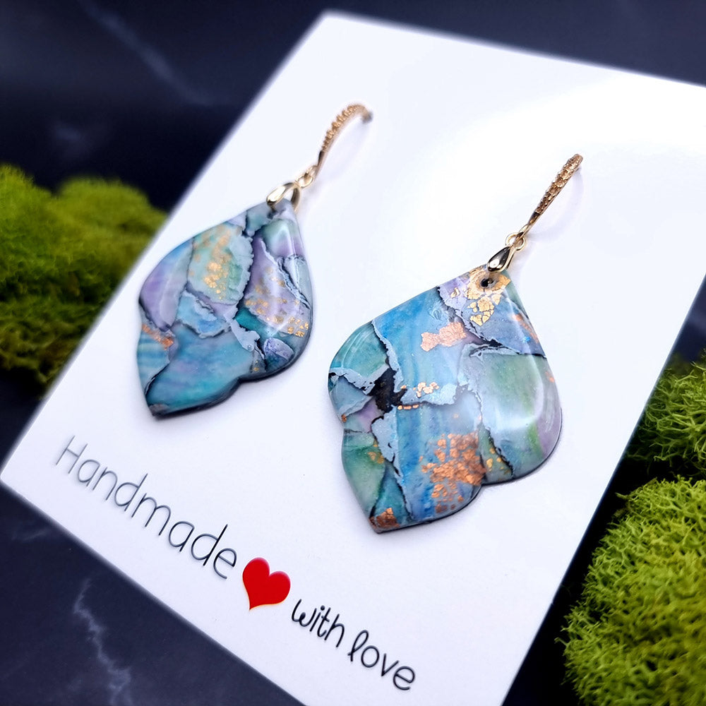 Torn Watercolor Paper Earrings - Mother's Day Gift Earrings SweetyBijou Jewelry
