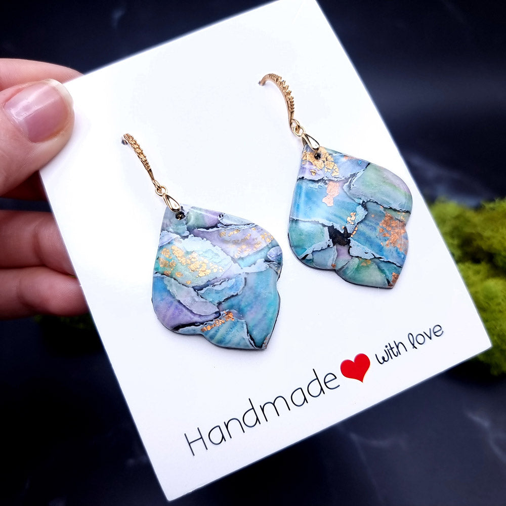 Torn Watercolor Paper Earrings - Mother's Day Gift Earrings SweetyBijou Jewelry
