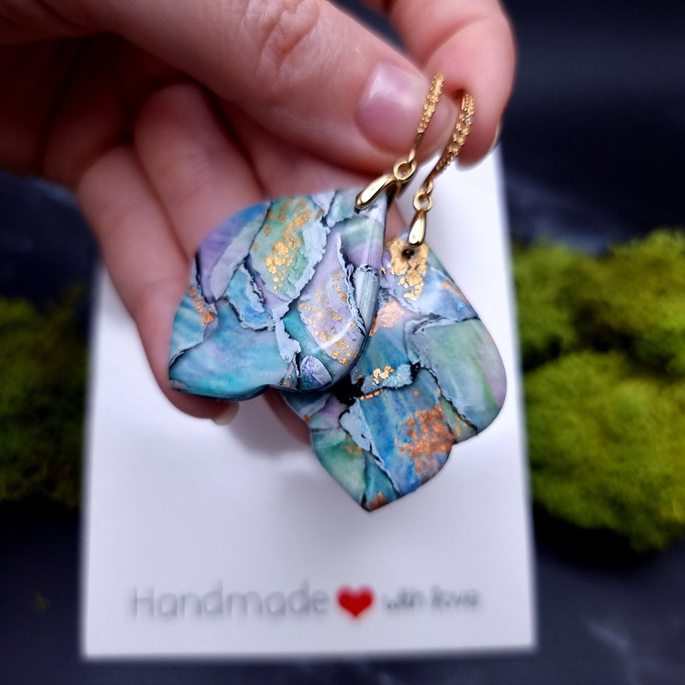 Torn Watercolor Paper Earrings - Mother's Day Gift Earrings SweetyBijou Jewelry