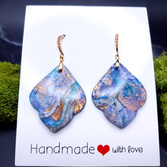 Celestial Cascade Earrings - Layered Blue Stone Earrings Earrings SweetyBijou Jewelry