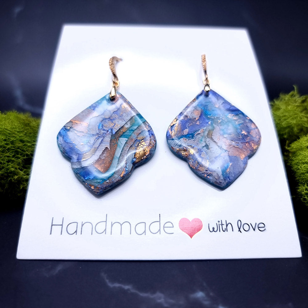 Celestial Cascade Earrings - Layered Blue Stone Earrings Earrings SweetyBijou Jewelry