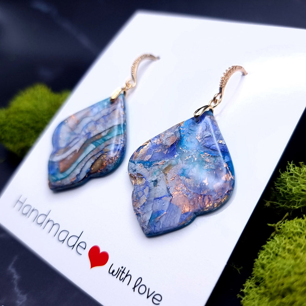 Celestial Cascade Earrings - Layered Blue Stone Earrings Earrings SweetyBijou Jewelry