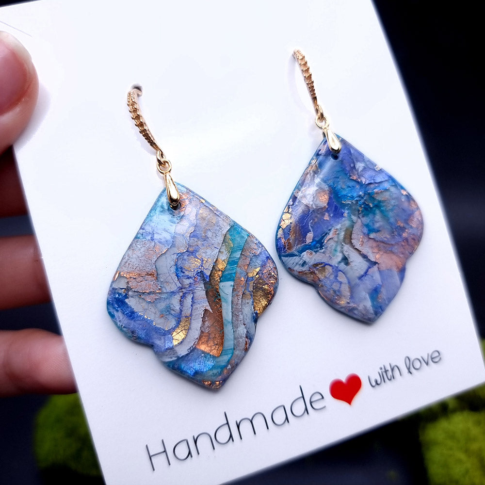Celestial Cascade Earrings - Layered Blue Stone Earrings Earrings SweetyBijou Jewelry