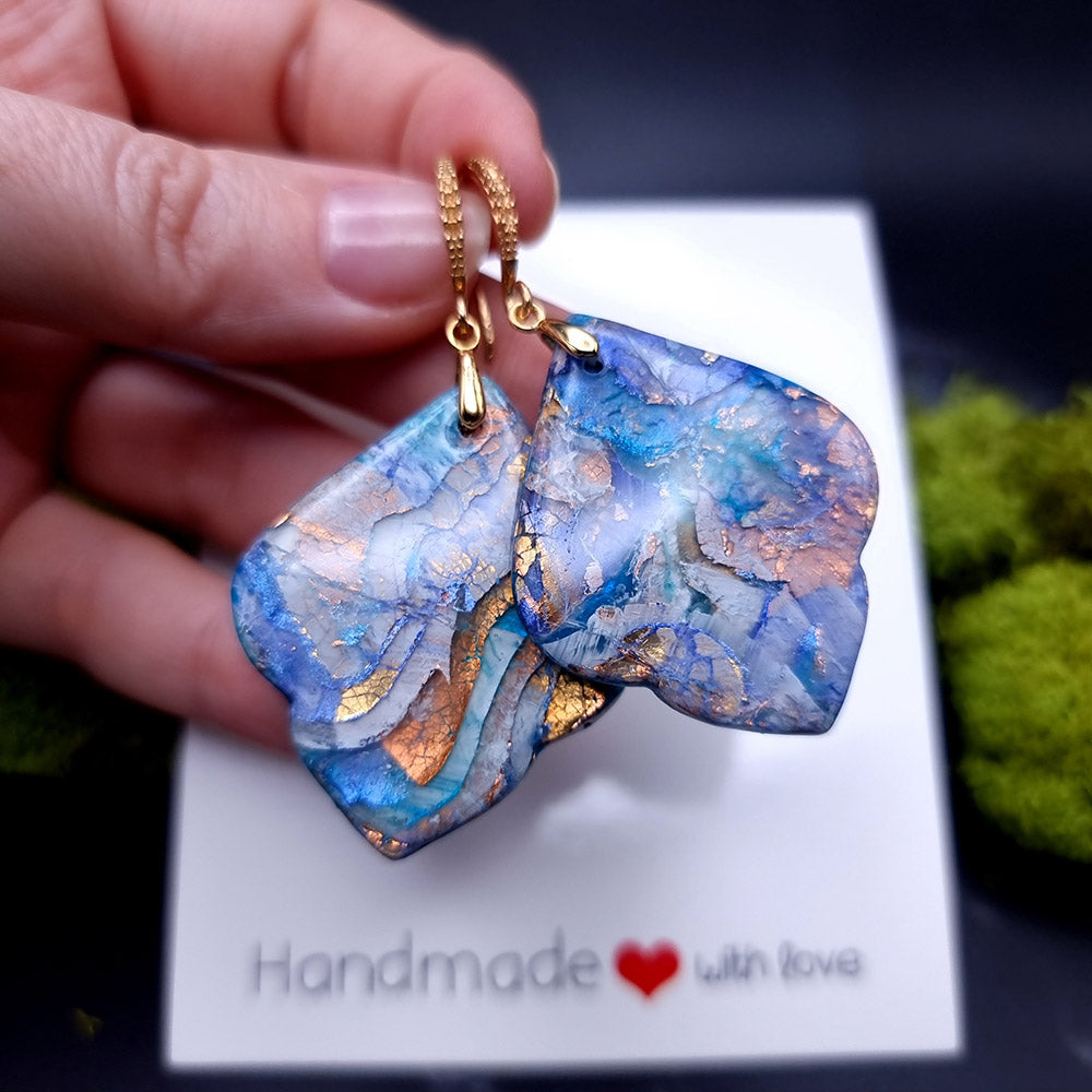 Celestial Cascade Earrings - Layered Blue Stone Earrings Earrings SweetyBijou Jewelry