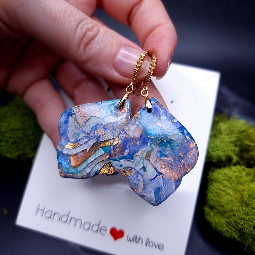 Celestial Cascade Earrings - Layered Blue Stone Earrings Earrings SweetyBijou Jewelry