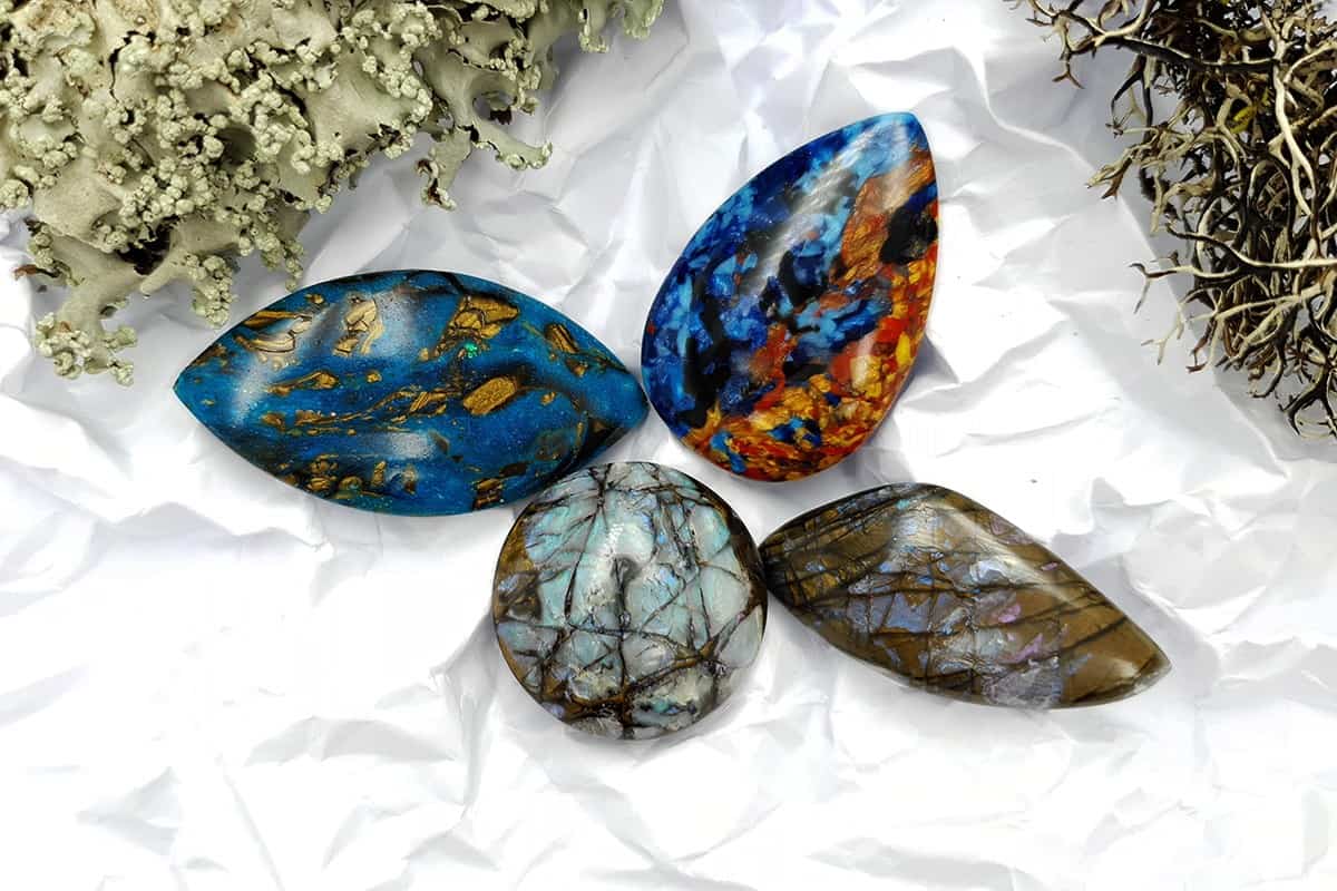 4 pcs Labradorite Pietersite Stone Mix (Set #1) Cabochons SweetyBijou Cabochons Default Title