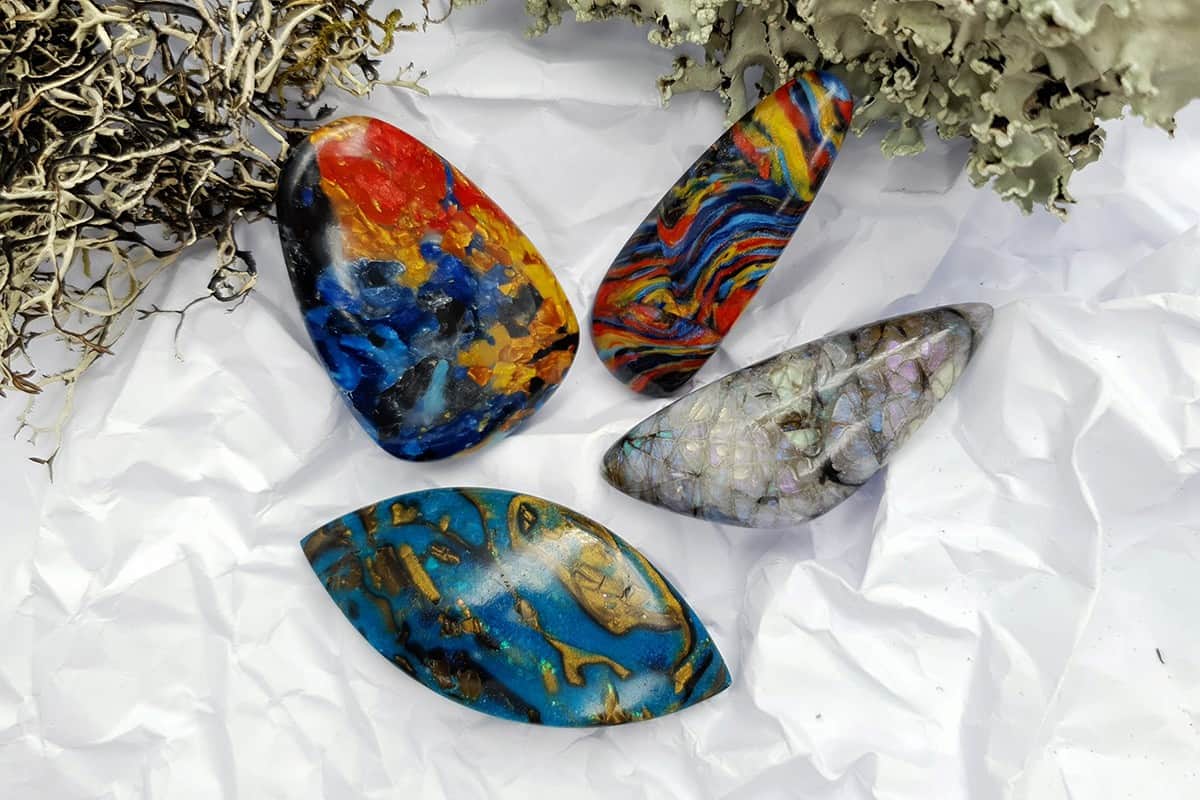 4 pcs Labradorite Pietersite Stone Mix (Set #2) Cabochons SweetyBijou Cabochons Default Title