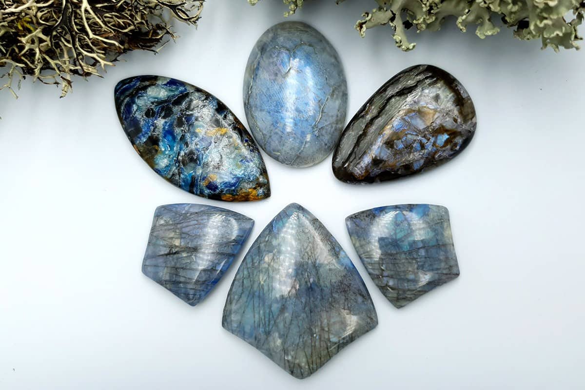 6 pcs Labradorite Pietersite Stone Mix (Set #8) Cabochons SweetyBijou Cabochons Default Title