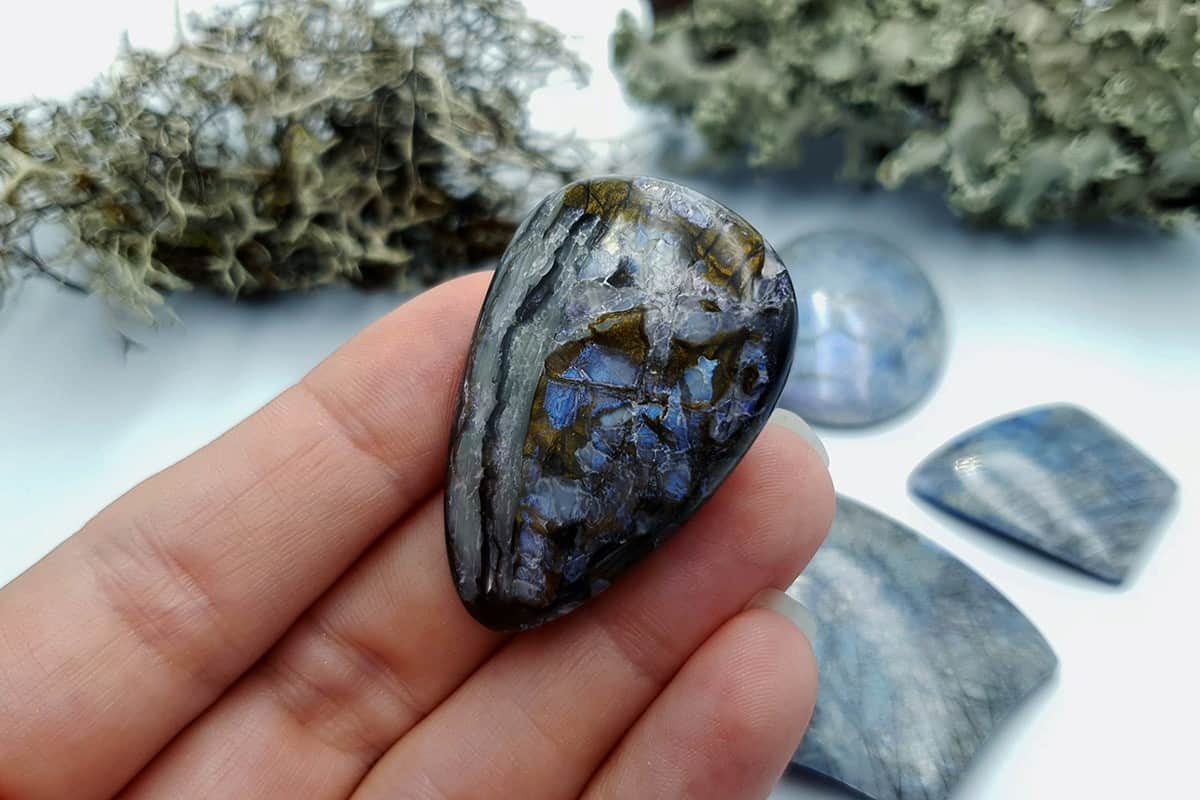 6 pcs Labradorite Pietersite Stone Mix (Set #8) Cabochons SweetyBijou Cabochons