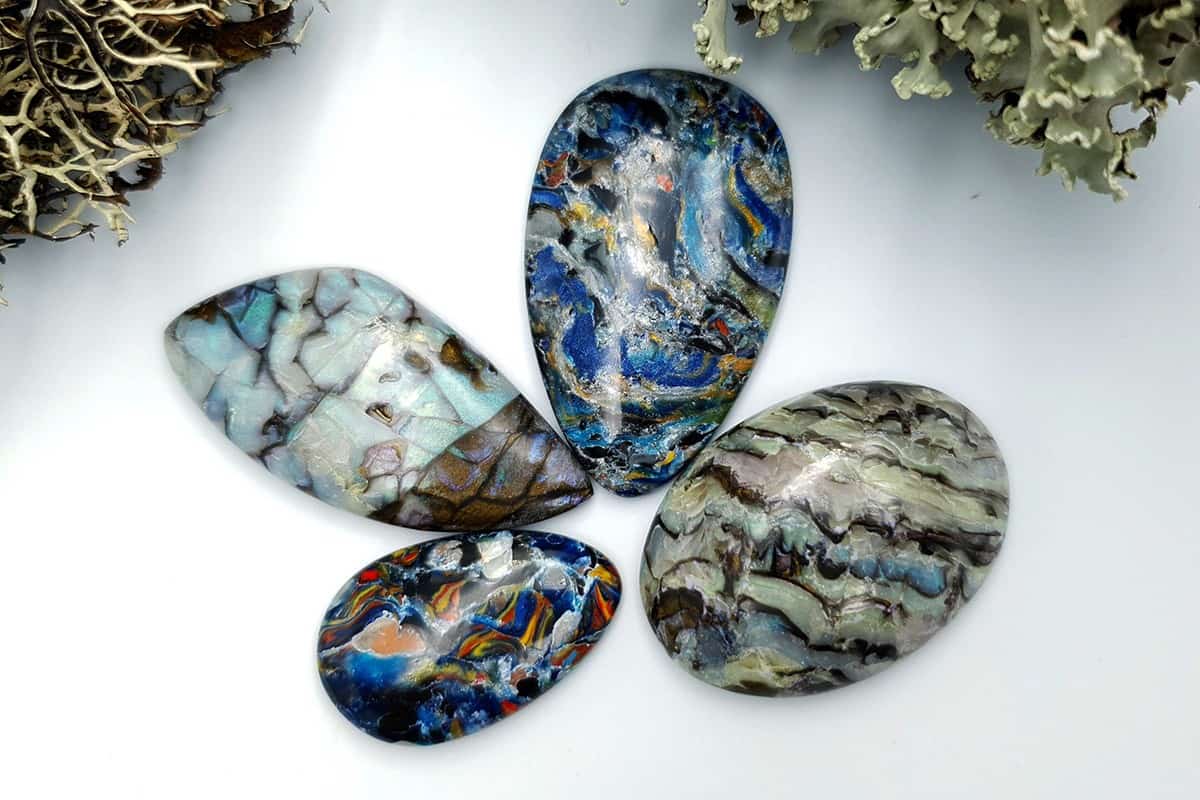 4 pcs Labradorite Pietersite Stone Mix (Set #11) Cabochons SweetyBijou Cabochons Default Title