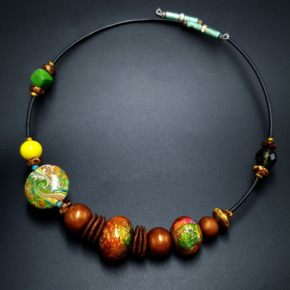 Necklace with faux glass Beads4 Necklace SweetyBijou Jewelry Default Title
