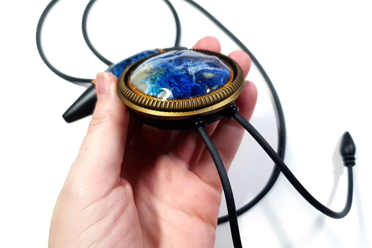 Long Pendant "Blue Lagune" Pendant SweetyBijou Jewelry