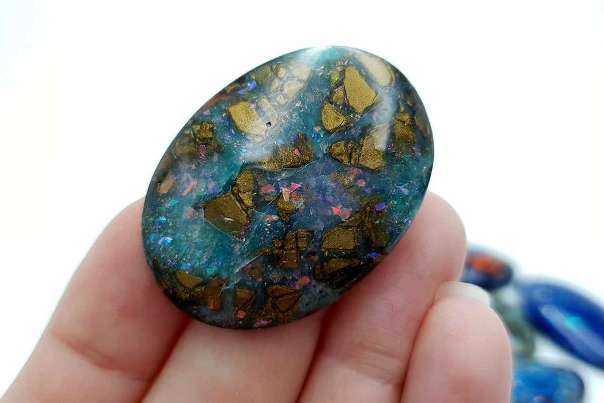 6 pcs Faux Opal in Mix Style from Polymer Clay (#1) Cabochons SweetyBijou Cabochons
