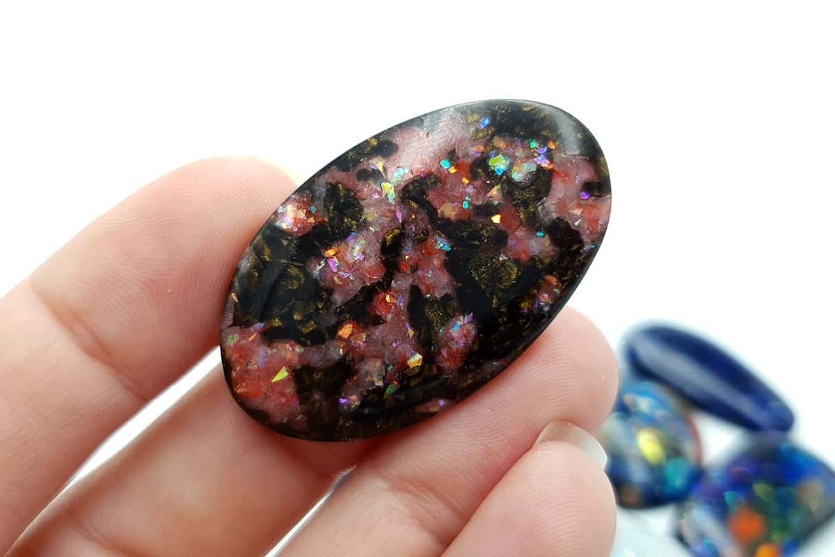 6 pcs Faux Opal in Mix Style from Polymer Clay (#3) Cabochons SweetyBijou Cabochons