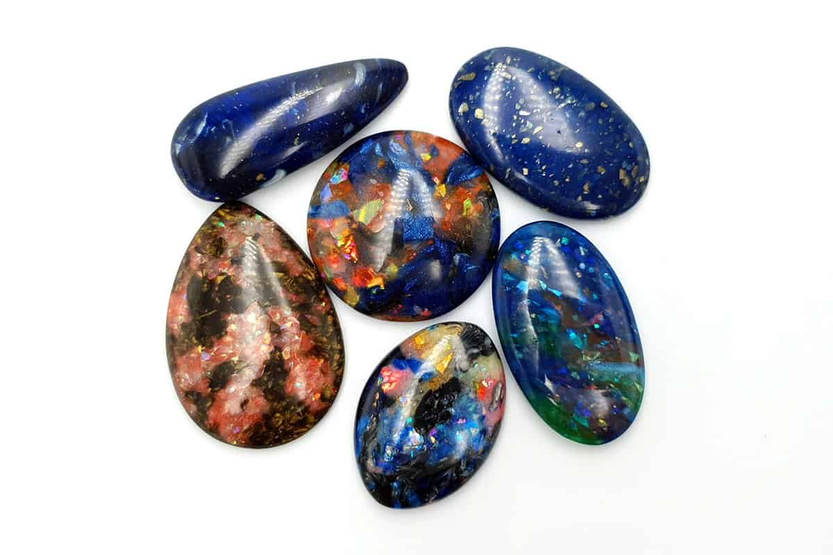 6 pcs Faux Opal in Mix Style from Polymer Clay (#4) Cabochons SweetyBijou Cabochons Default Title