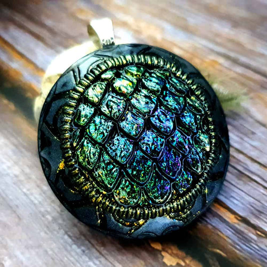 Polymer clay Green "Dragon's Treasure" Pendant Pendant SweetyBijou Jewelry