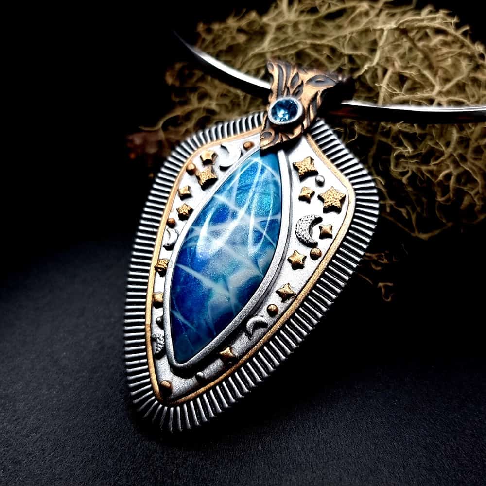 Unique polymer clay pendant "Pure Space Energy" Pendant SweetyBijou Jewelry Default Title