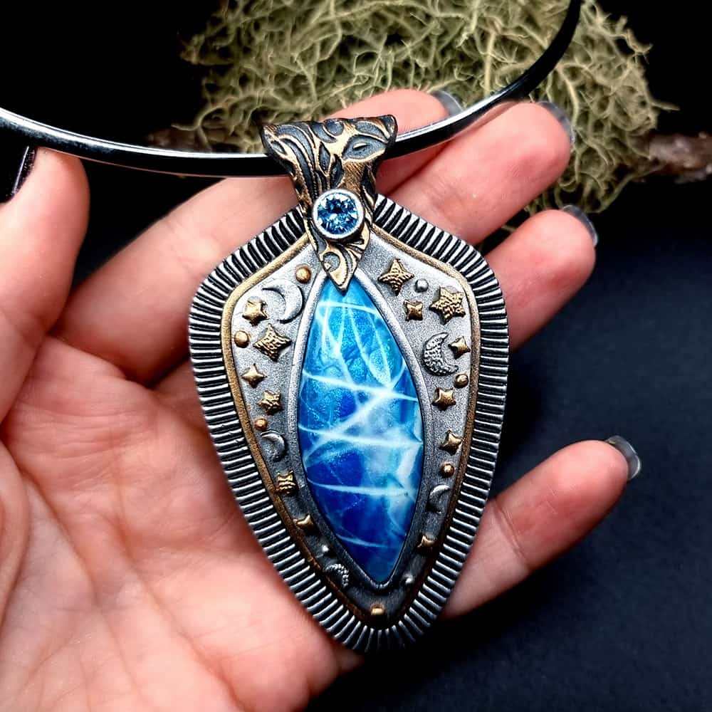 Unique polymer clay pendant "Pure Space Energy" Pendant SweetyBijou Jewelry