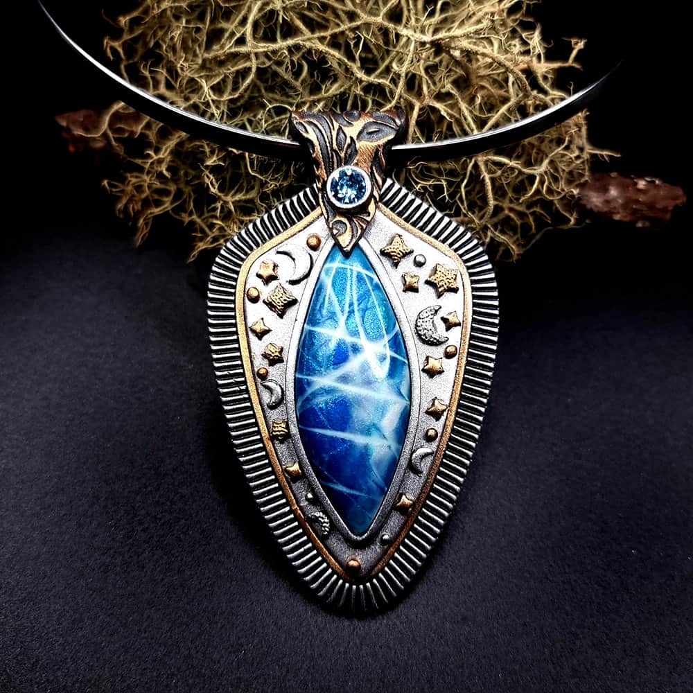 Unique polymer clay pendant "Pure Space Energy" Pendant SweetyBijou Jewelry