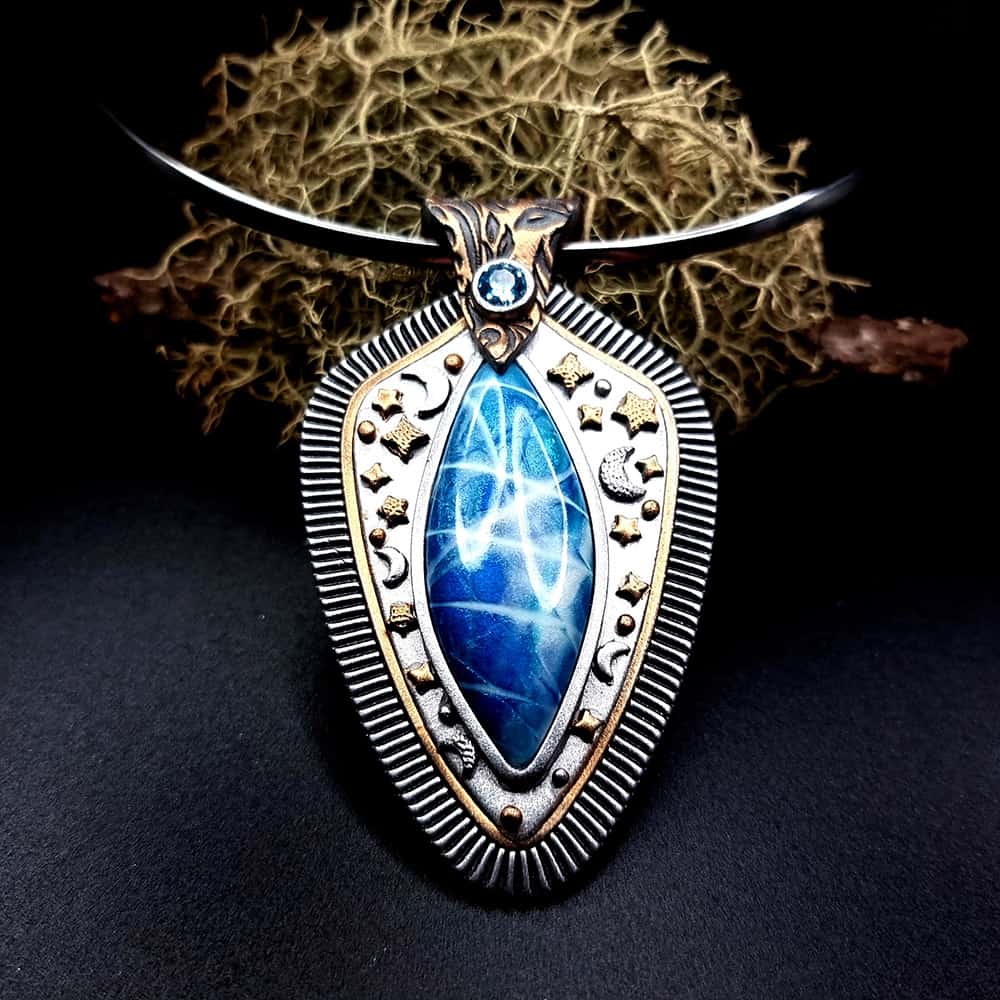 Unique polymer clay pendant "Pure Space Energy" Pendant SweetyBijou Jewelry