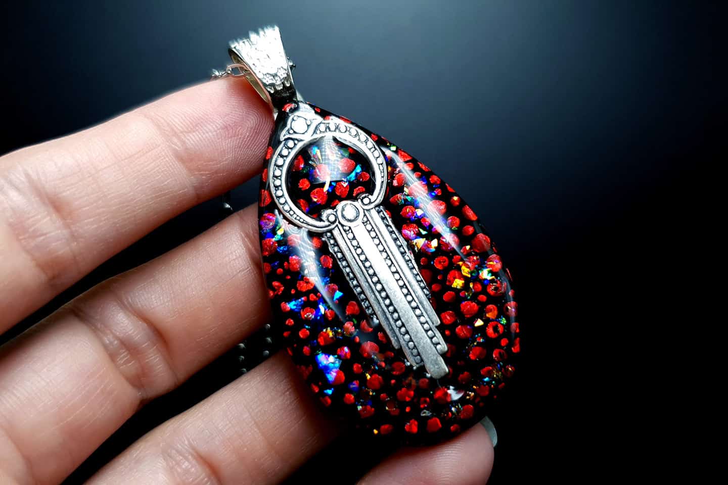 Pendant Waterfall Art Deco Pendant SweetyBijou Jewelry